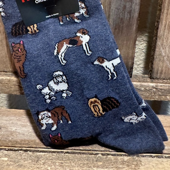 Dog Themed Socks Set Of 2, Novelty Crew Socks, Hot Sox, Dog Socks - Picture 5 of 12